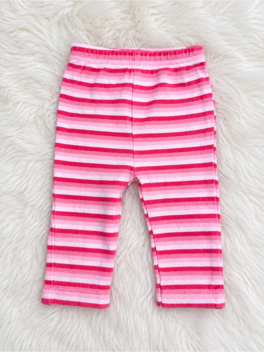 Girls Pink Stripe Leggings